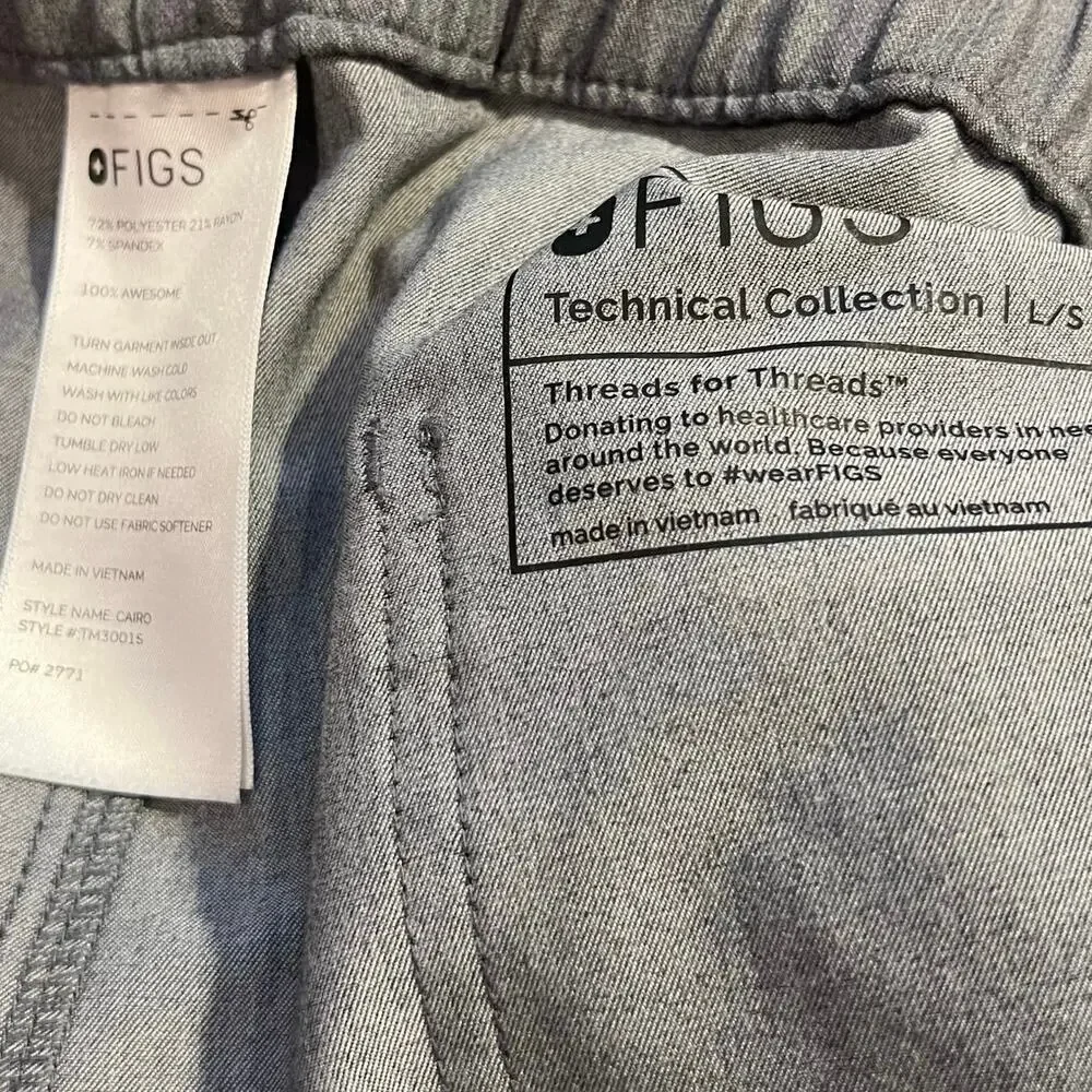 Figs Men’s Scrub Pants Size Med Graphite Cairo Pisco Axim Cargo Medical Uniform